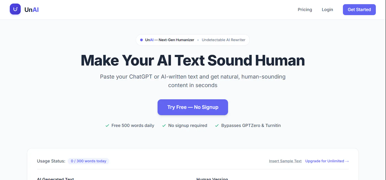 UnAI — AI Text Humanizer screenshot 2