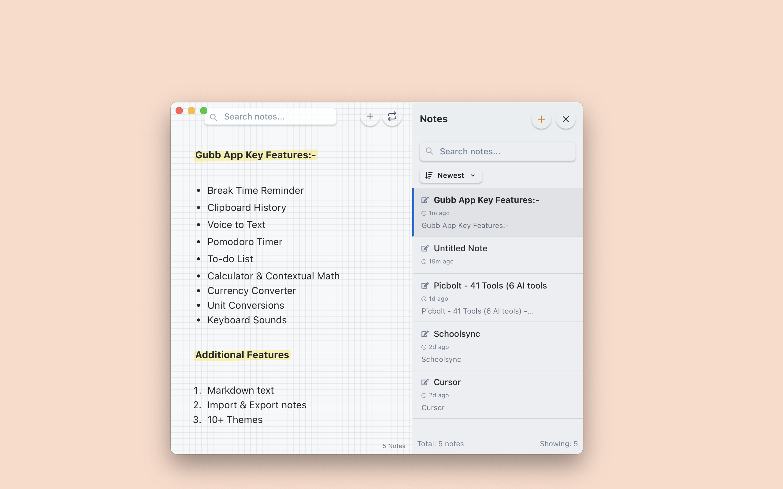 Gubb.net - Main screenshot showing features and interface