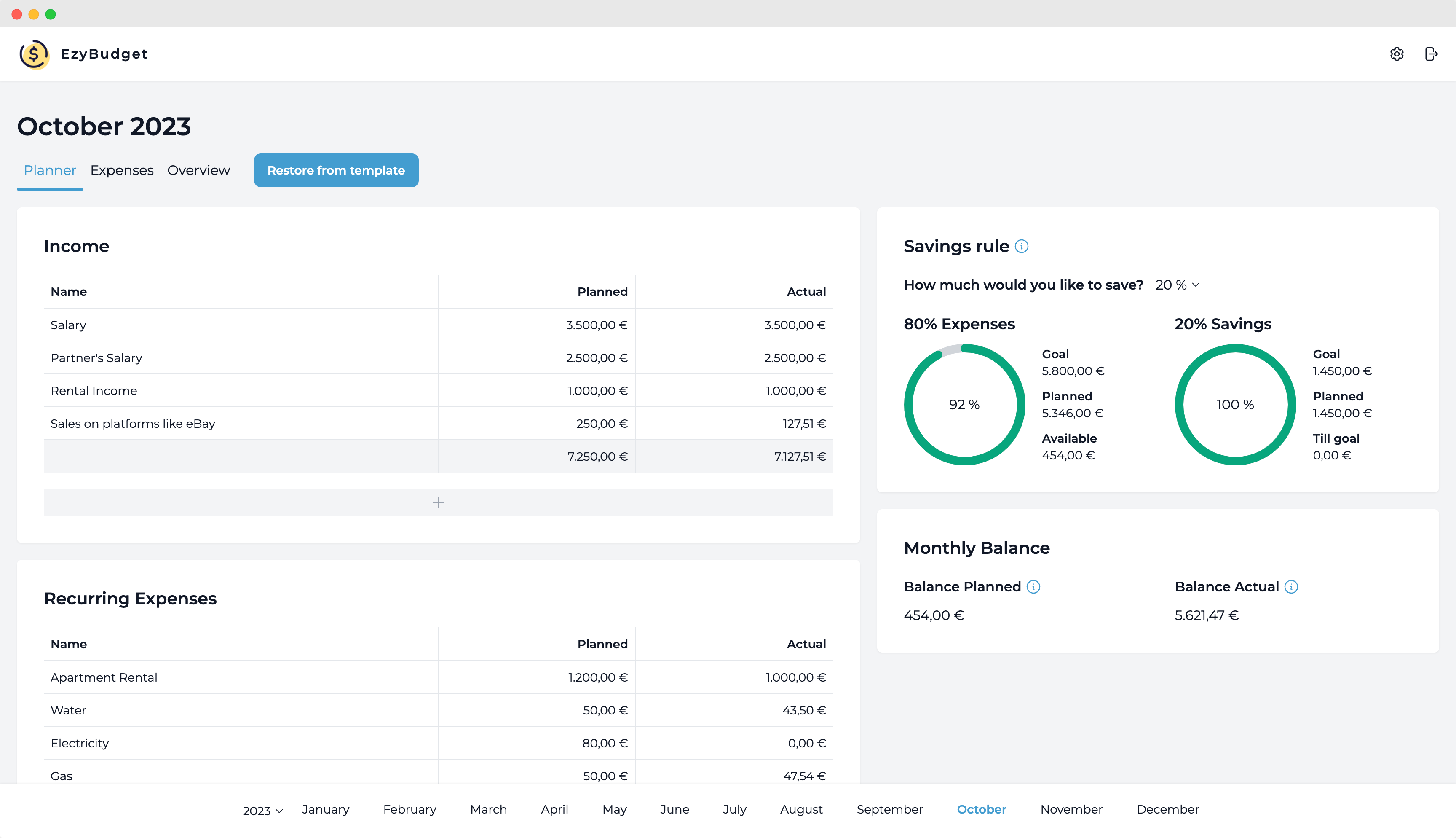 EzyBudget.io gallery image