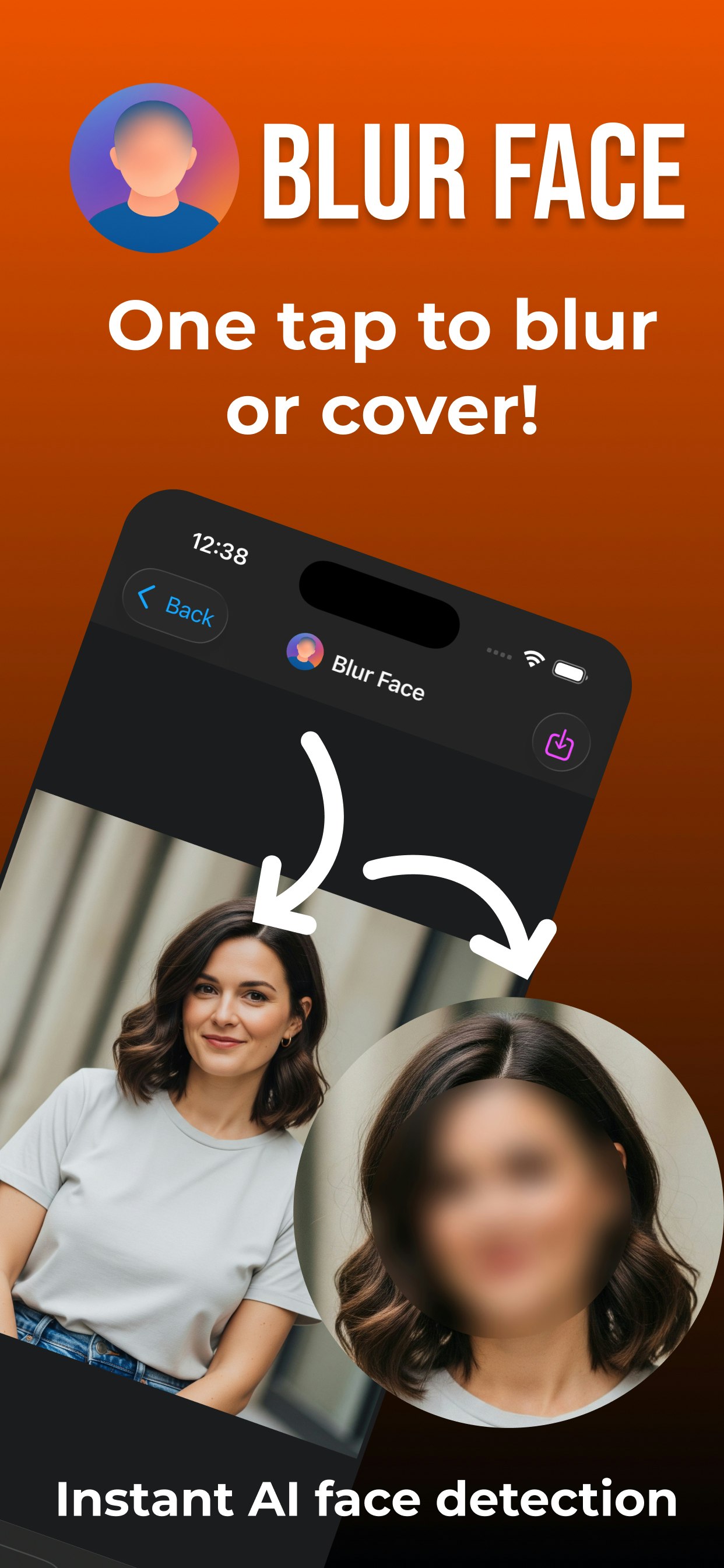 Blur Face - photo & video - iOS, Android - Screenshot 2 preview