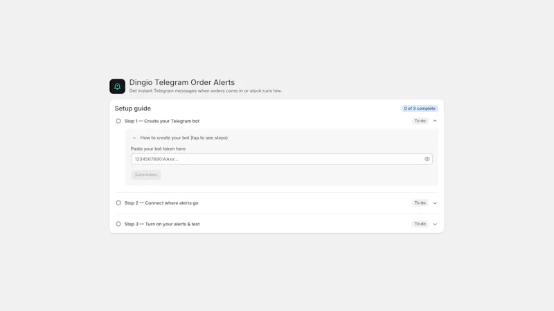 Telegram Order Alerts (Dingio) screenshot 4