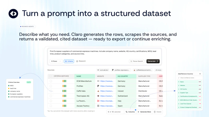 Claro - Research Agents screenshot 4