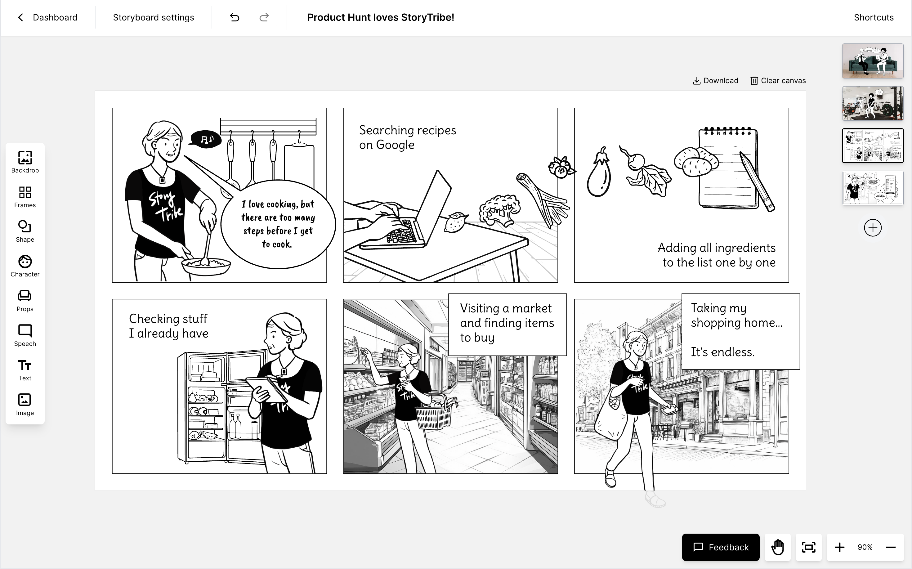 Mídia 5 de StoryTribe - Storyboard de um minuto, como um profissional.