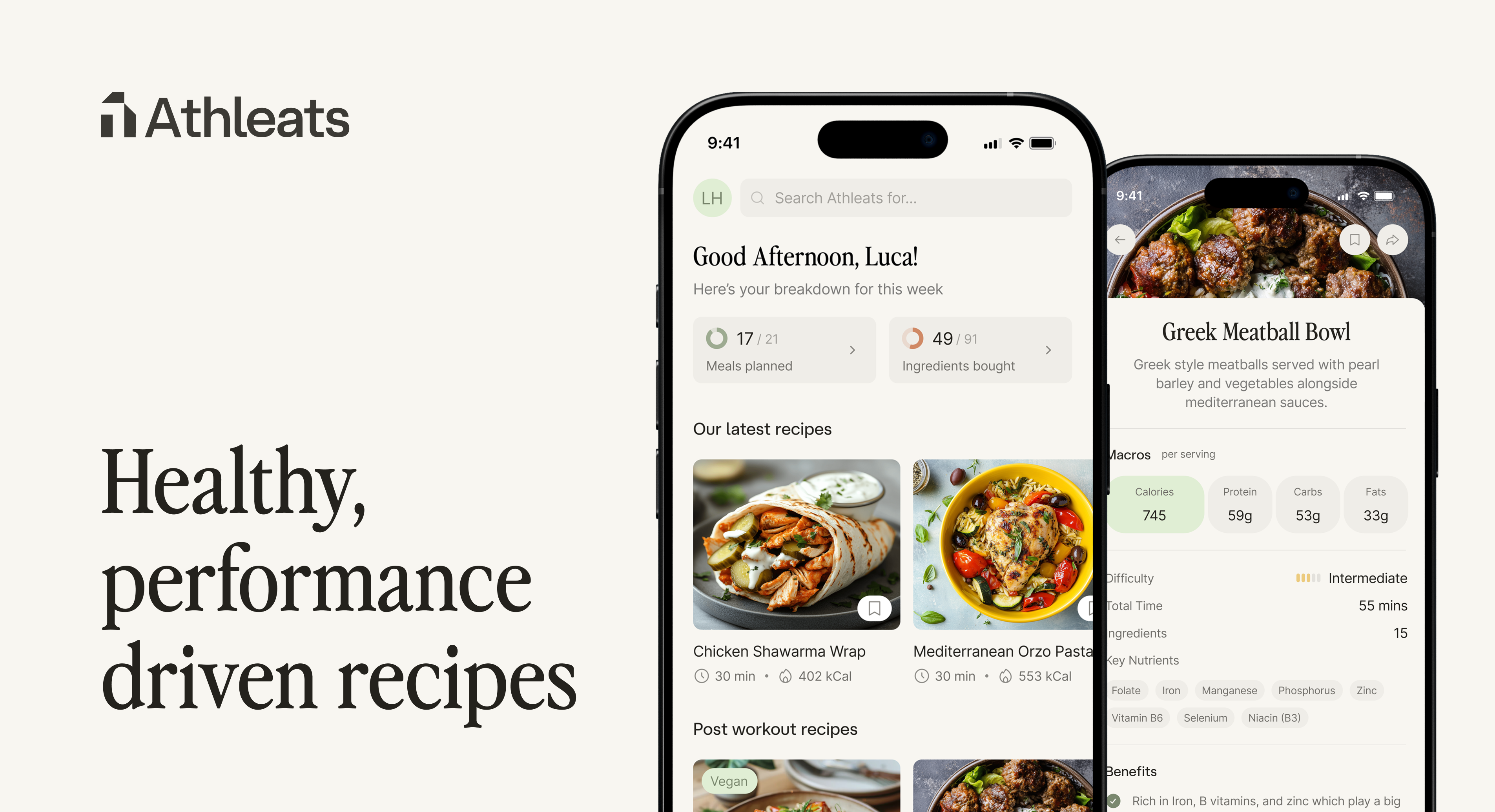 Athleats - Main product screenshot demonstrating key features and user interface