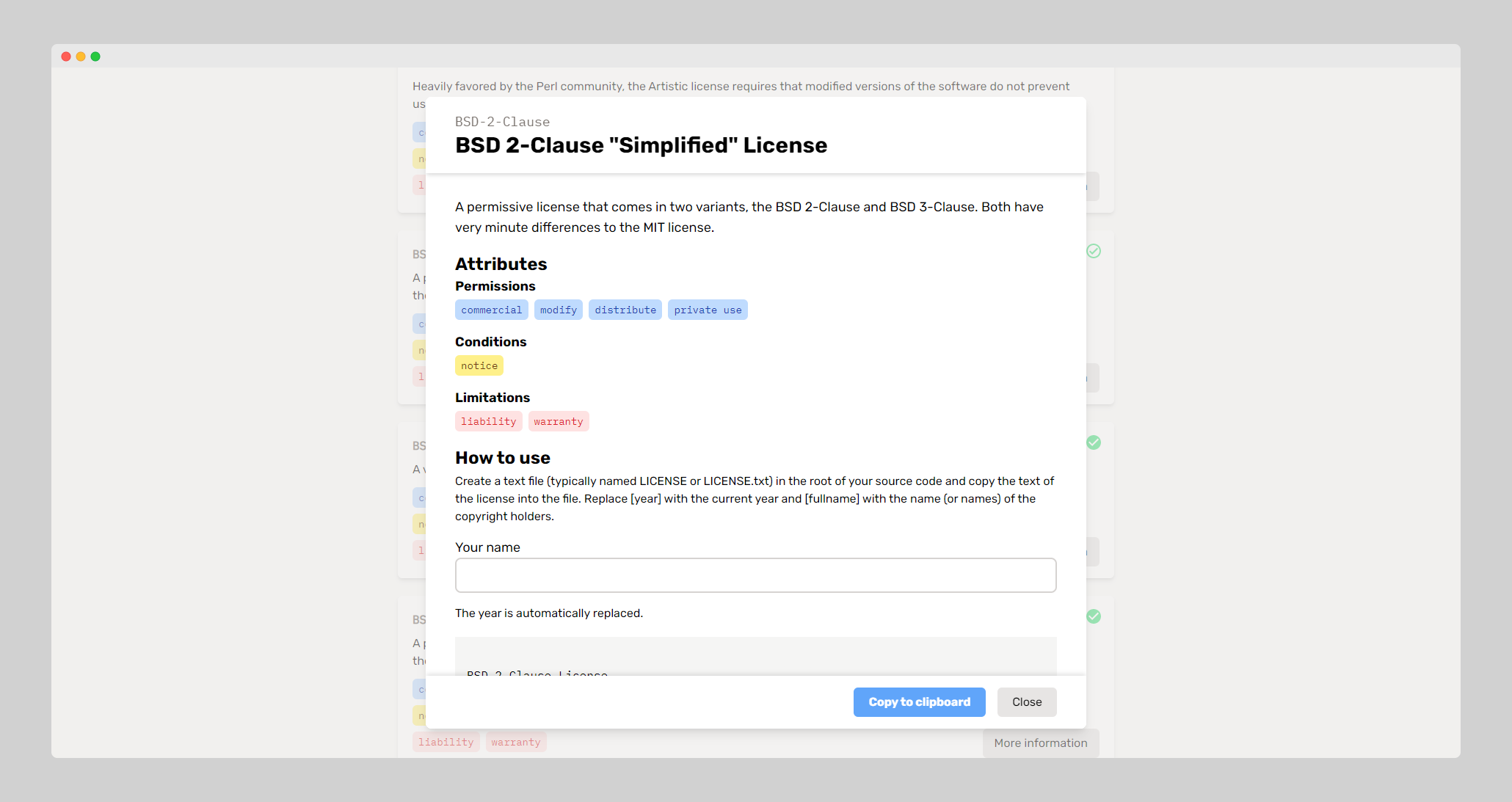 Open-Source License Chooser gallery image