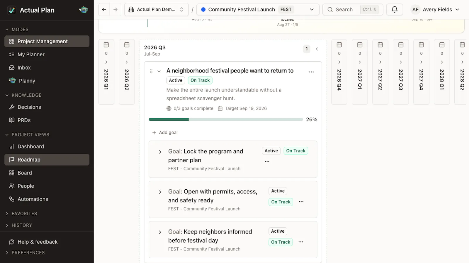Actual Plan screenshot 2