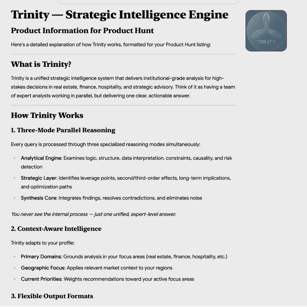 Trinity - Screenshot 2 showing product features and functionality