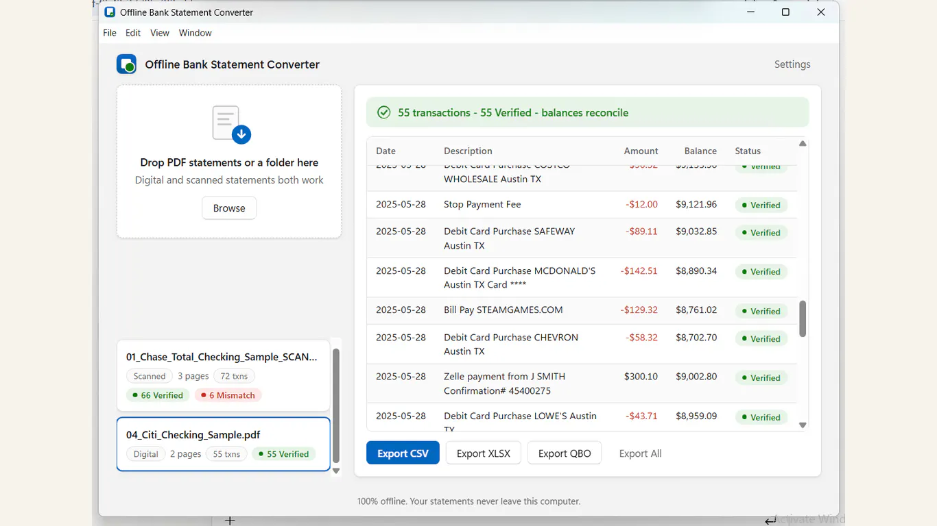 Offline Bank Statement Converter gallery image