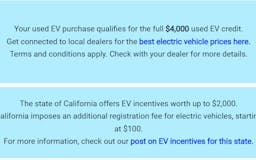 Electric Vehicle Tax Credit Calculator media 3