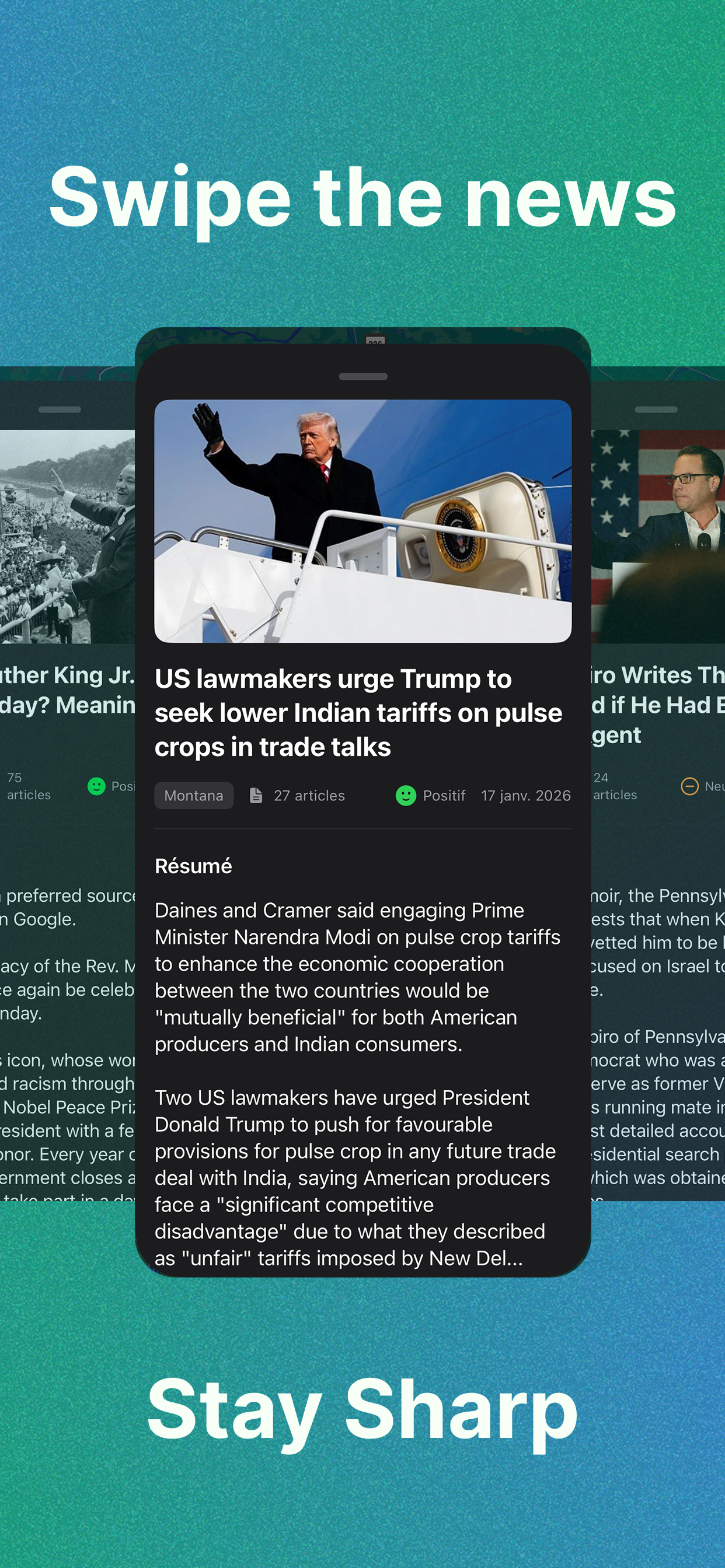 Unbiased world news on a map, just facts gallery image