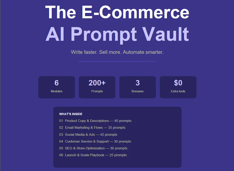 E-commerce AI prompt Vault  screenshot 2