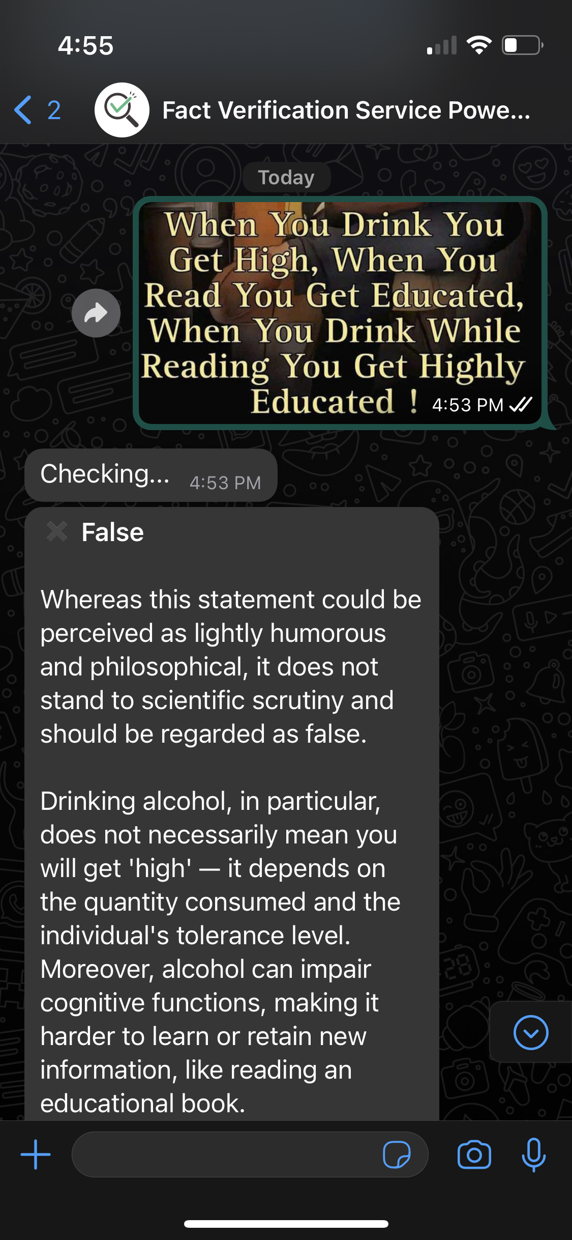 Whatsapp Fact Checker Bot powered by GPT media 4