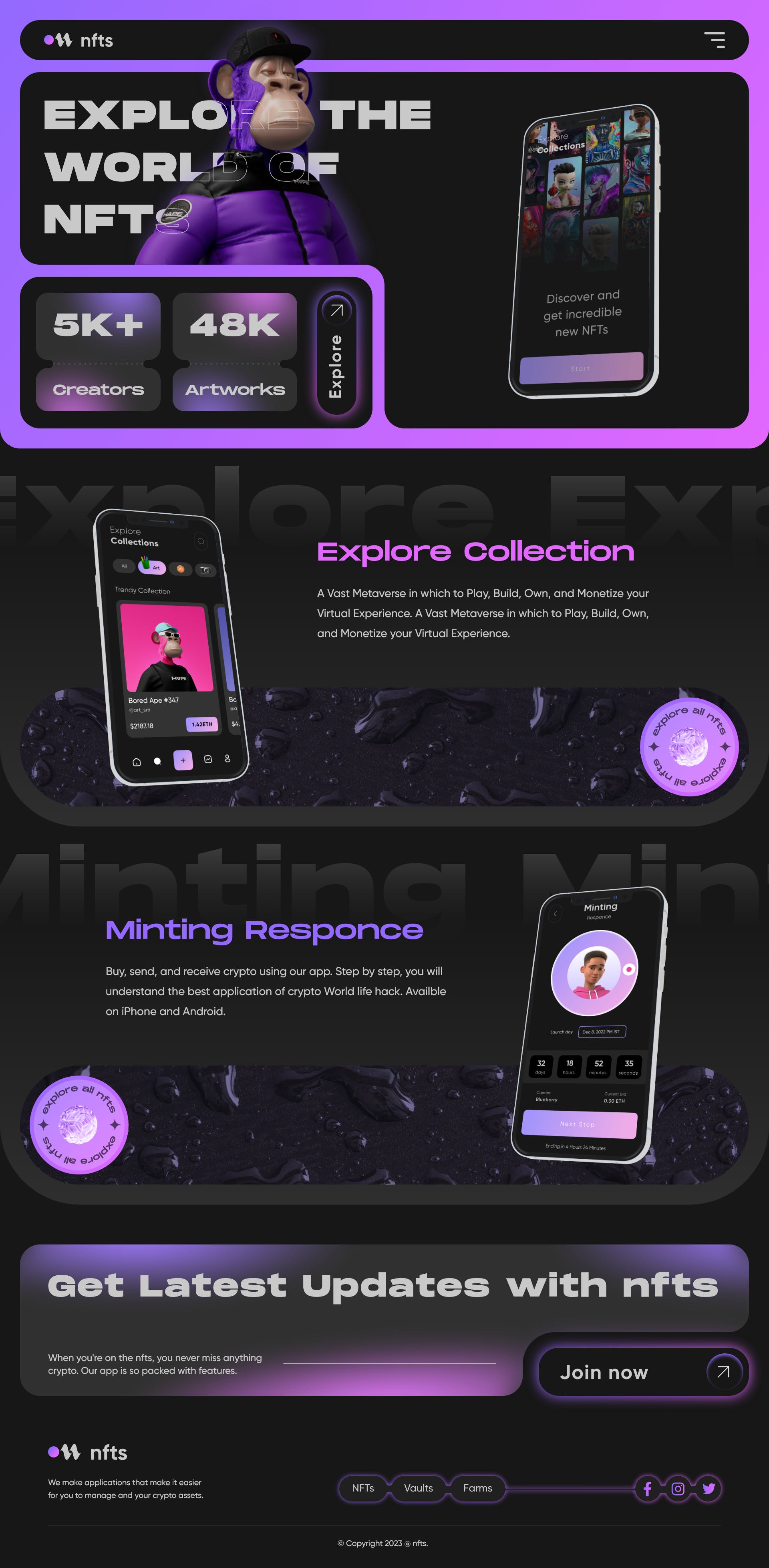 NFT App Landing Page Design media 1