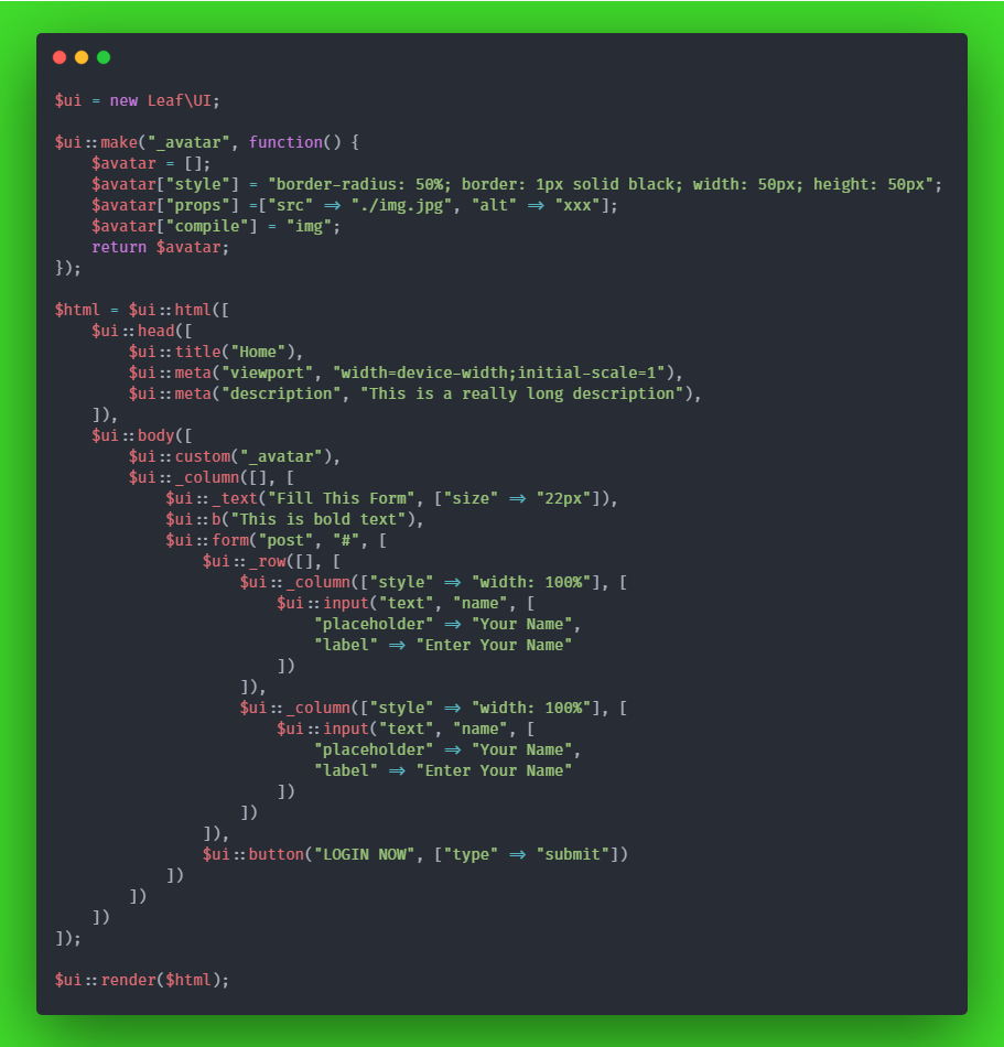Leaf UI gallery image