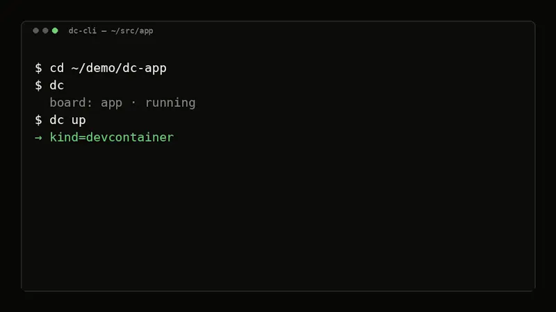 dc-cli screenshot 2