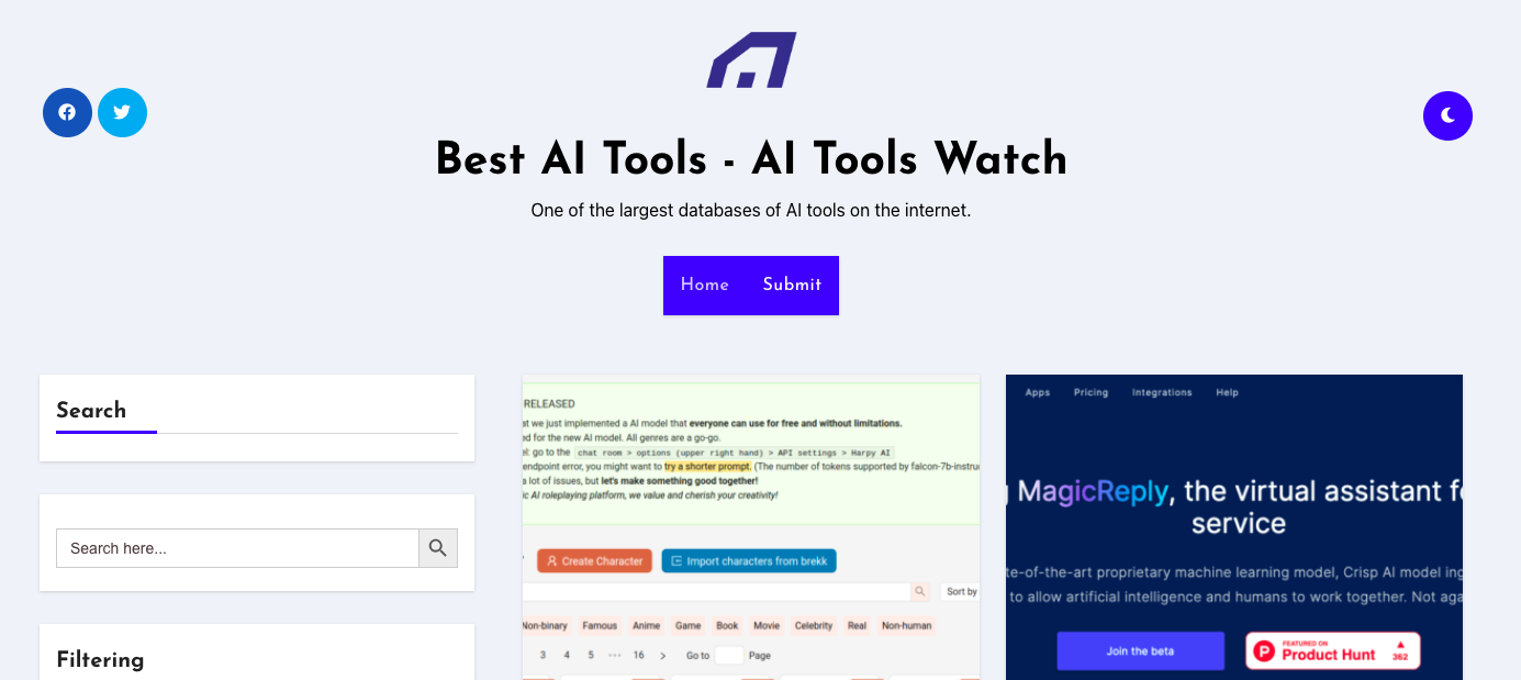 AITools.watch - หนึ่งในฐานข้อมูลที่ใหญ่ที่สุดของเครื่องมือ AI บนอินเทอร์เน็ต media 2