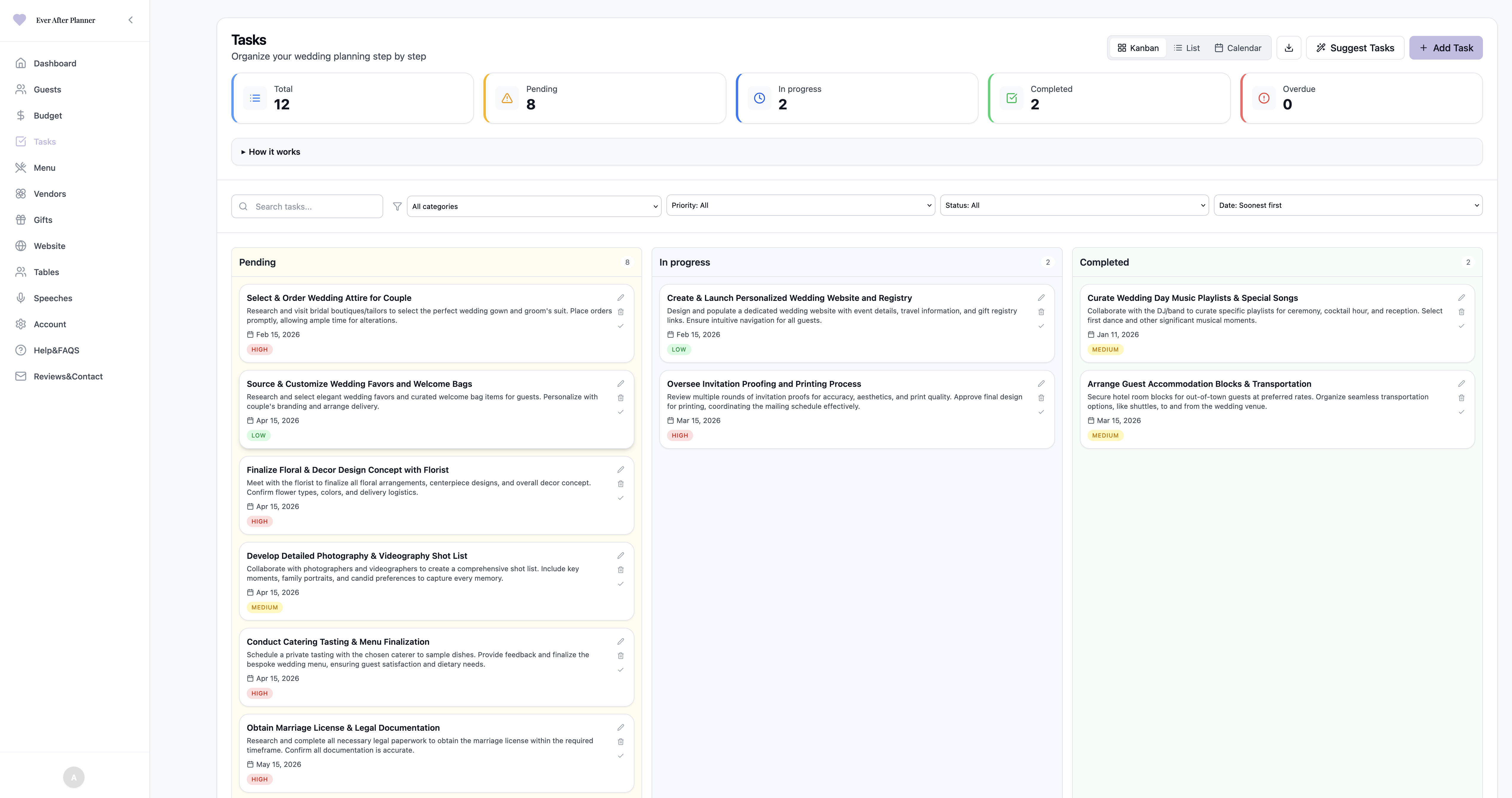 Ever After Planner - Screenshot 3 showing product features and functionality