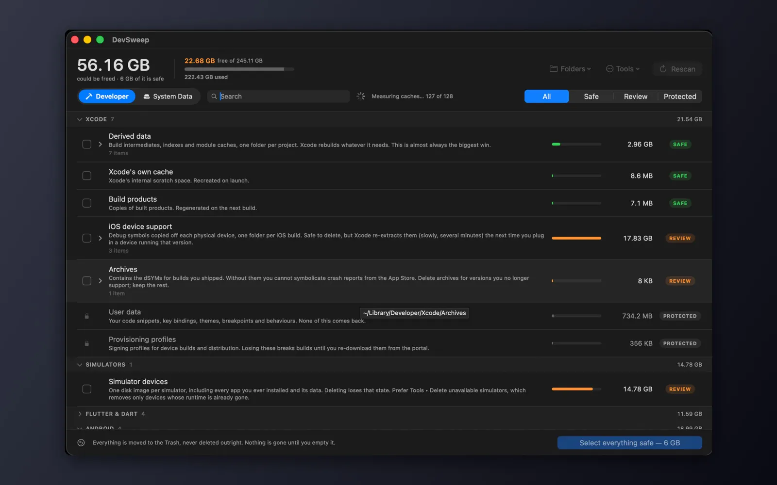 DevSweep screenshot 1