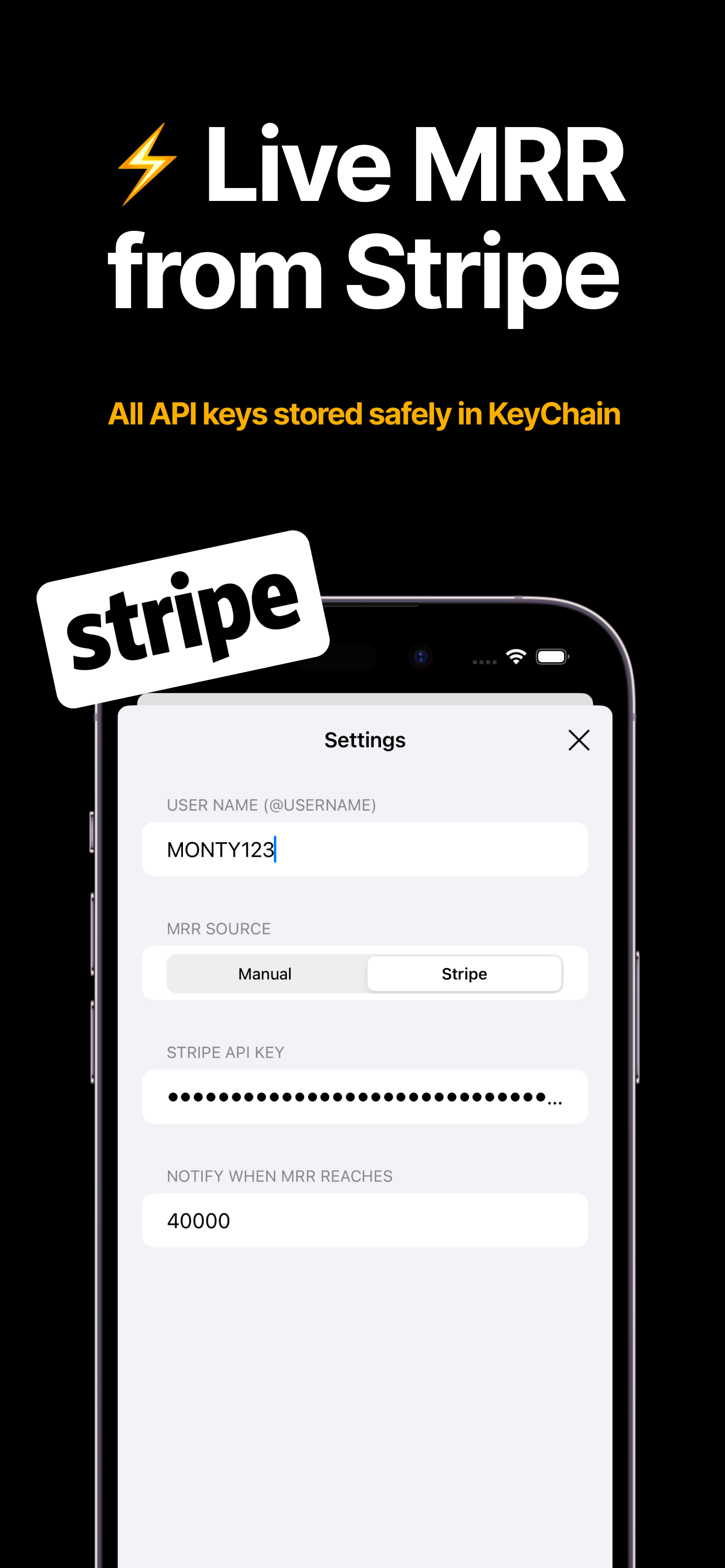 Traccia gli obiettivi MRR e Hit - App mobile - Traccia con facilità il tuo MRR.Festeggia, condividi con il mondo. media 2