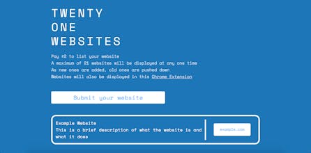 Twenty one websites gallery image