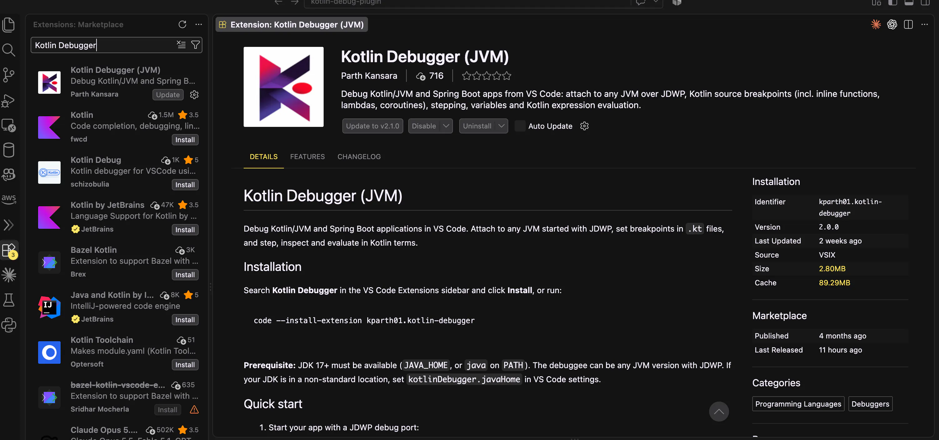 Kotlin Debugger for VS Code gallery image