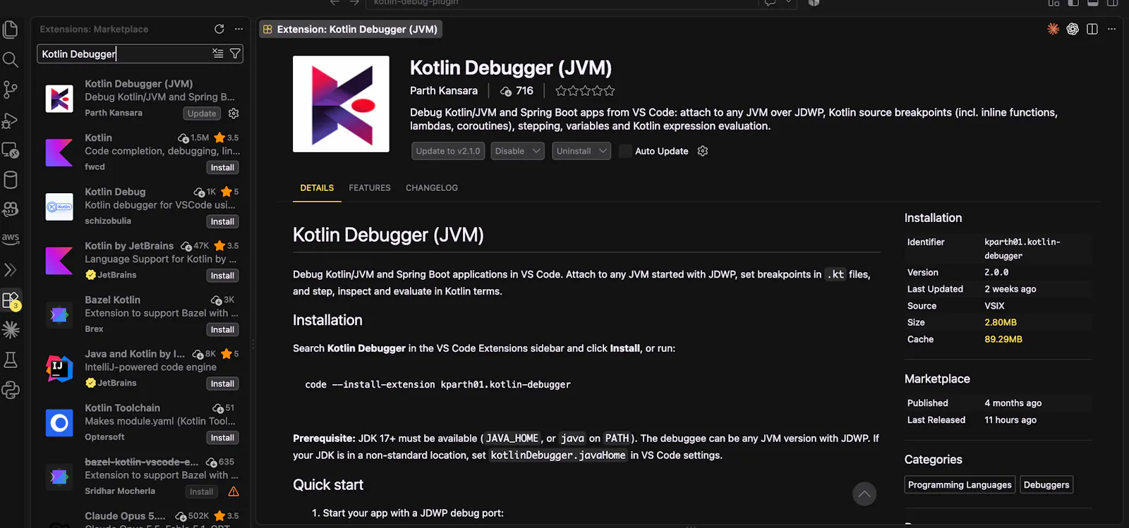 Kotlin Debugger for VS Code screenshot 3
