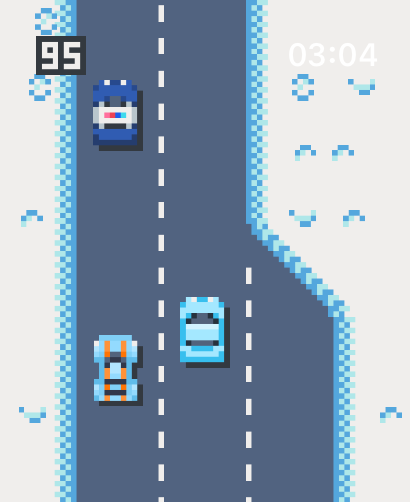 Winziges Rennwagen - Retro Pixel Racing.Für Apple Watch gebaut. Medien 3