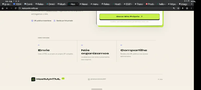 HostMyHTML — screenshot 1