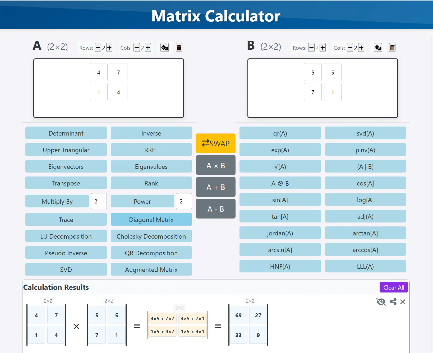 Matrix Calculator gallery image