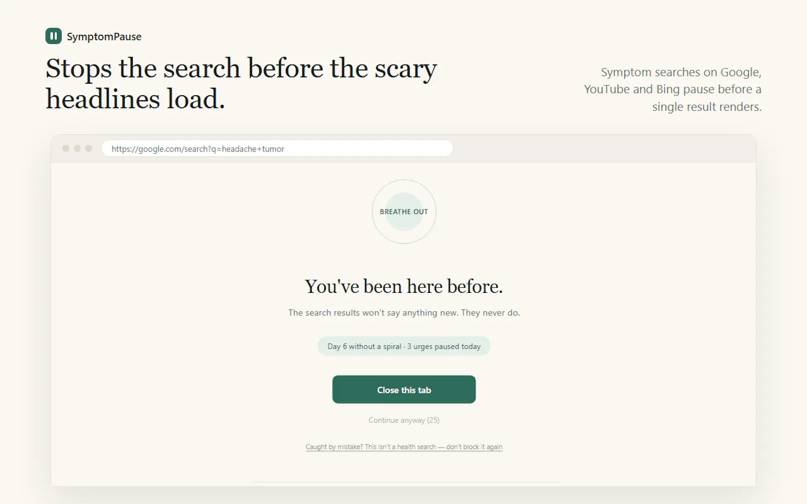 Symptom Pause screenshot 1