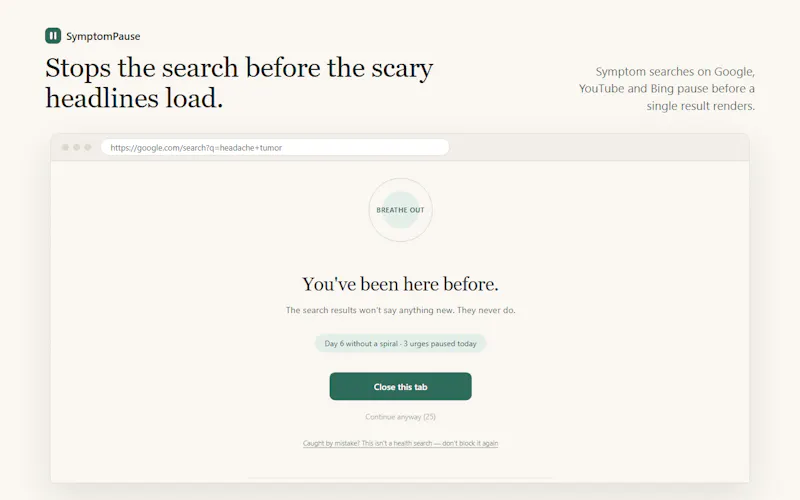 Symptom Pause screenshot 1