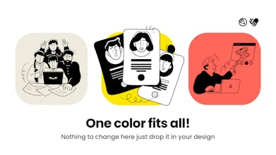 Over 1,090 rich and diverse illustrations designed to spark creativity in Notion