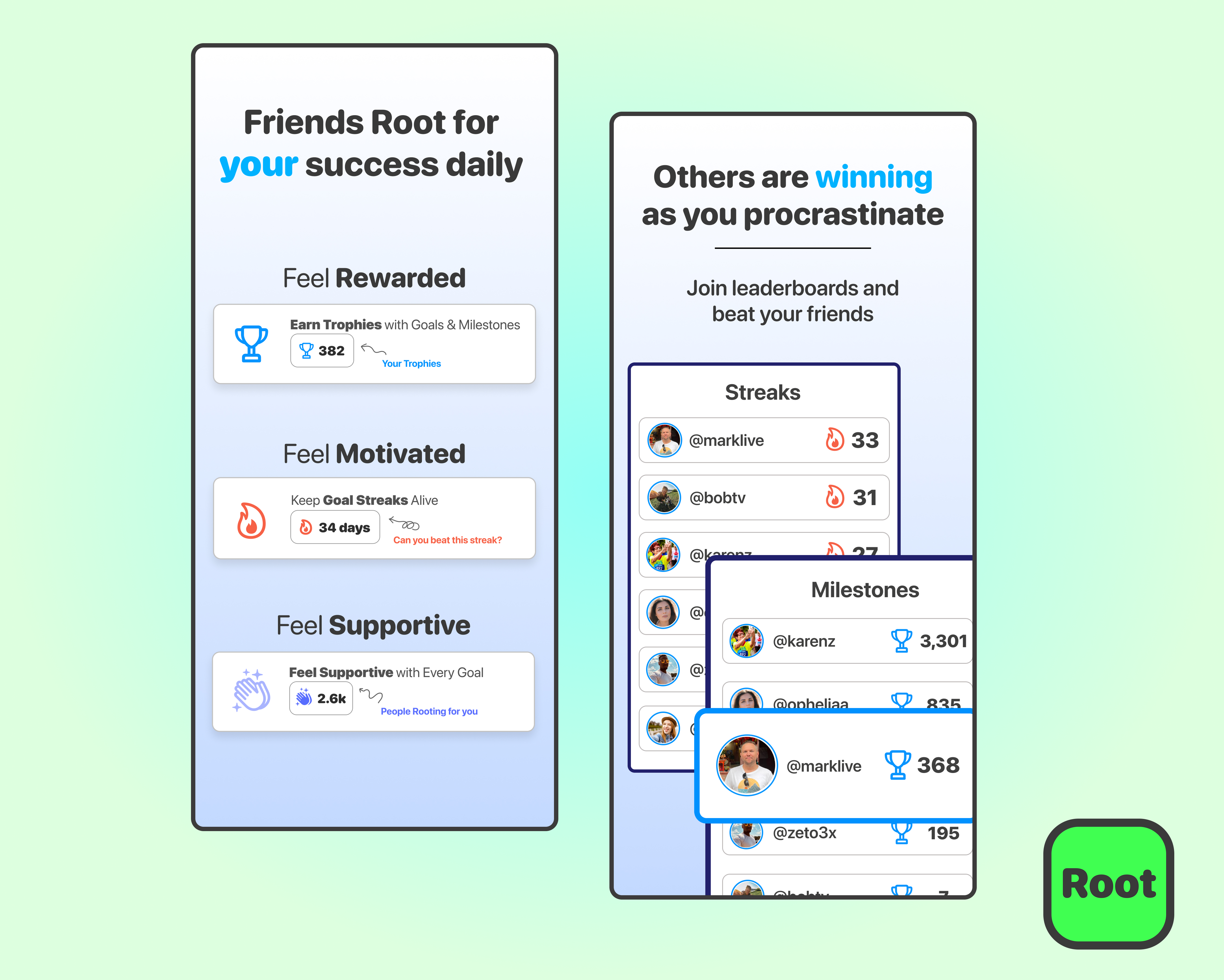 Social Network for Goals & Habits ~ Root gallery image