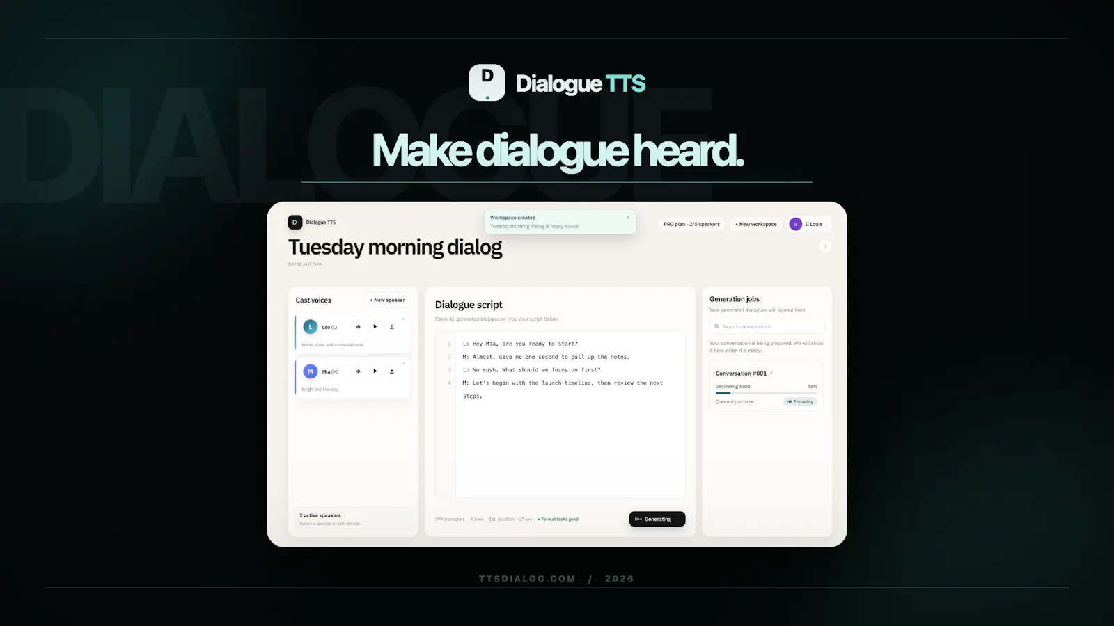 TTS Dialog screenshot 2