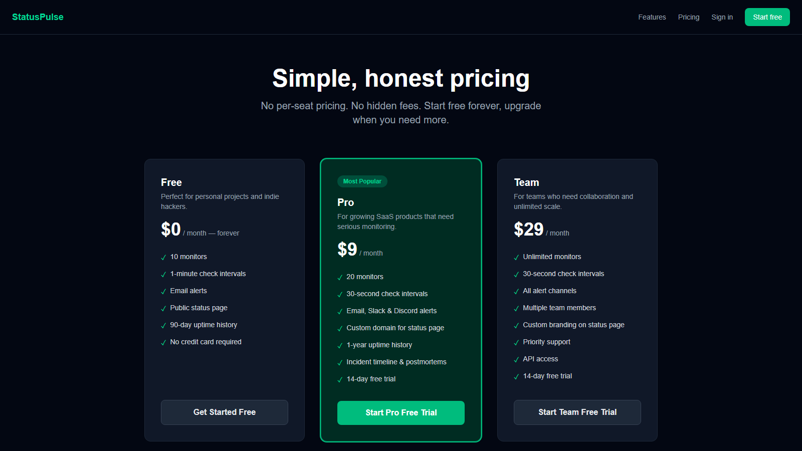 StatusPulse — Uptime Monitoring gallery image