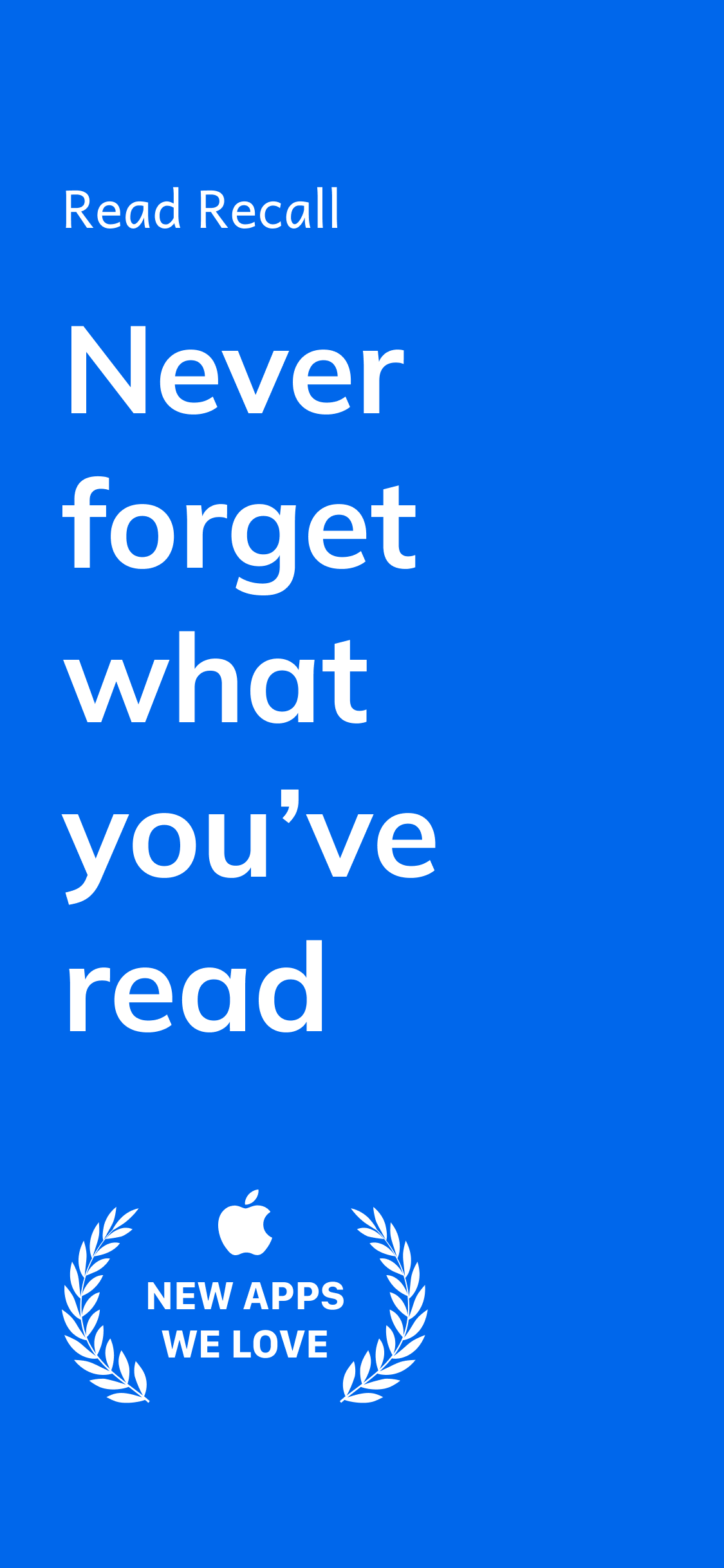 Read Recall - Main product screenshot demonstrating key features and user interface