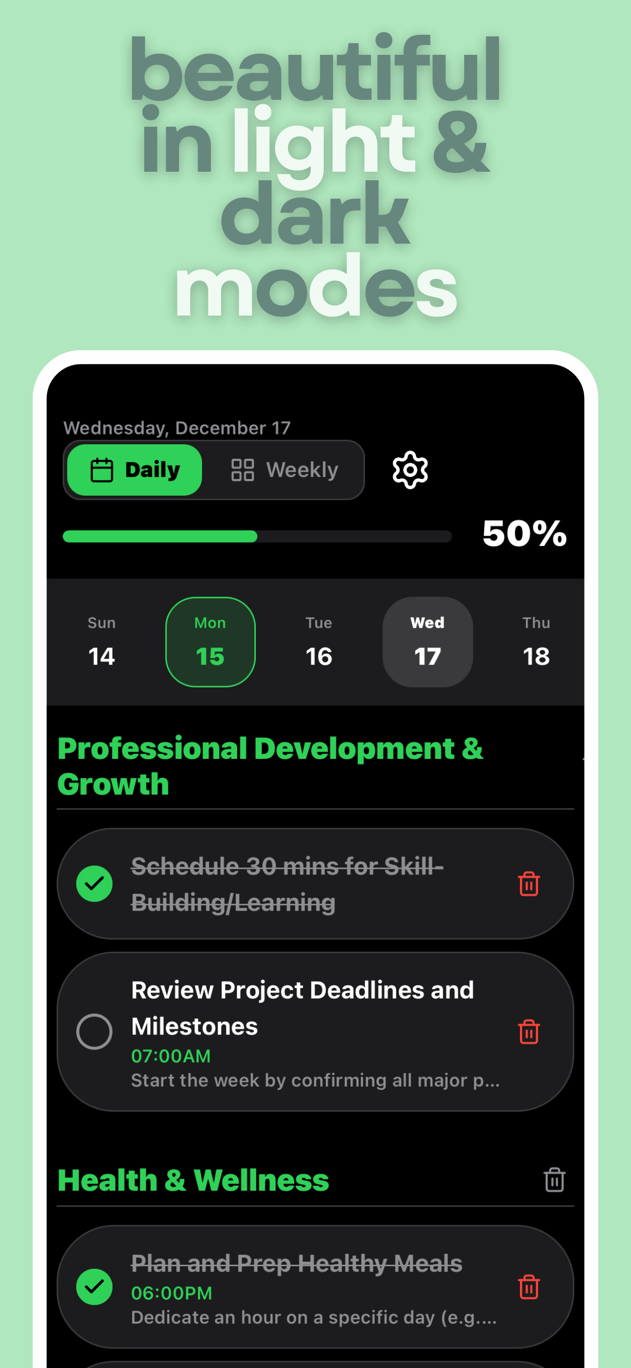 Weeklii's first launch - Screenshot 3 showing product features and functionality
