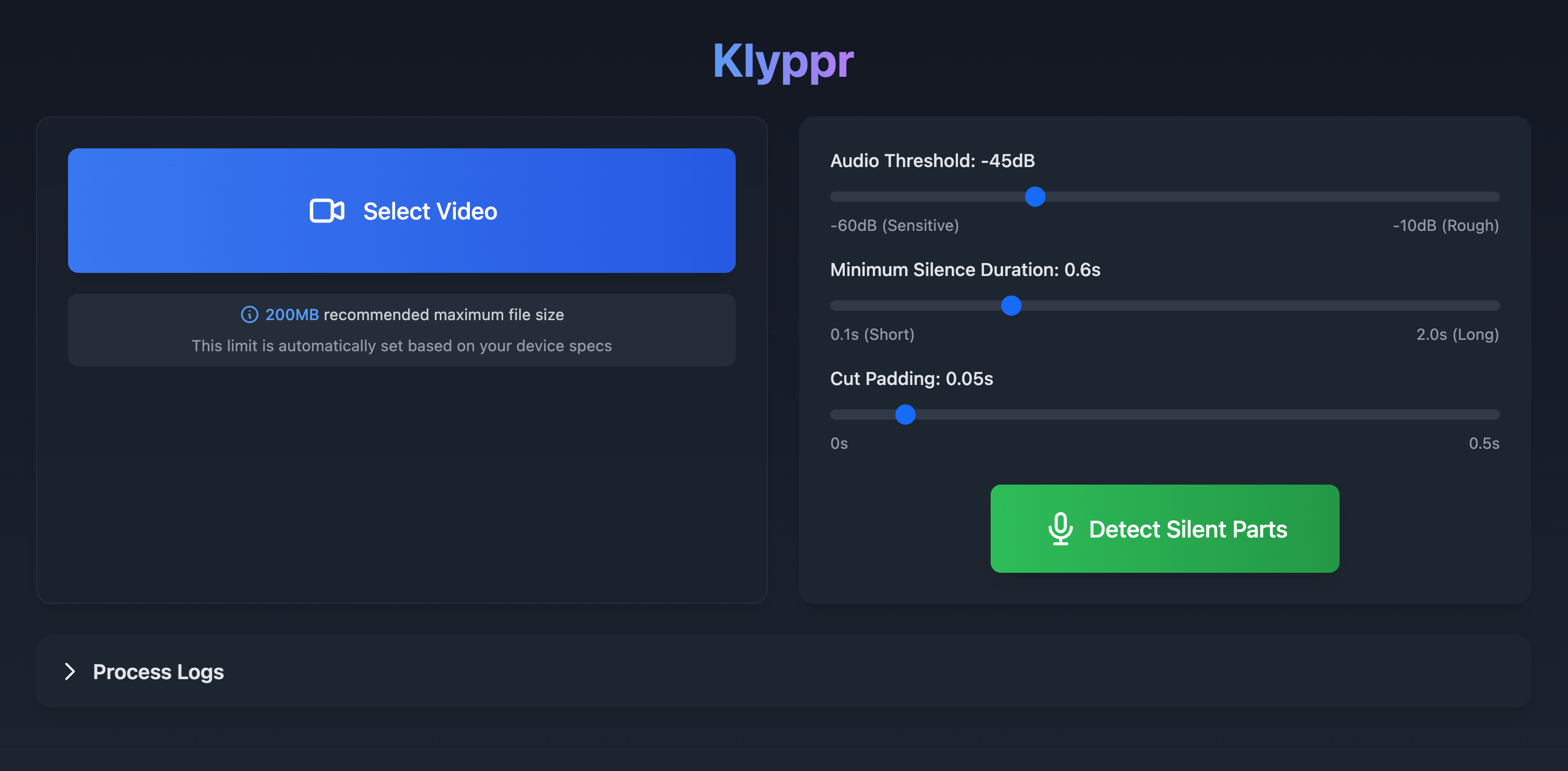 وسائط Klyppr - Smart Video Silence Trimmer 1
