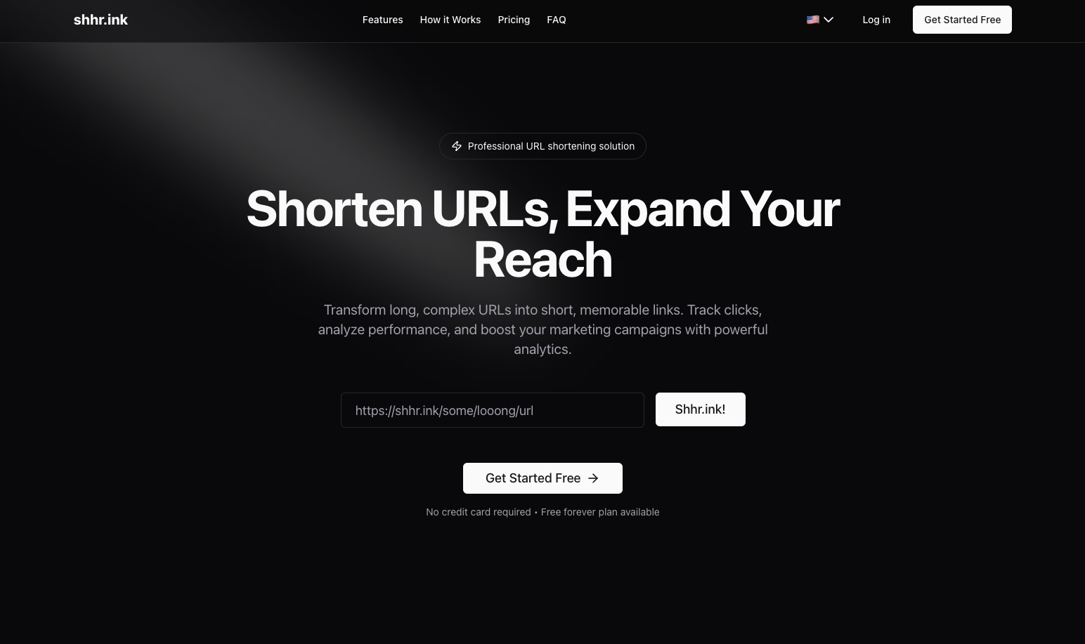 shhr.ink - 免费的URL Shortener |链接管理与分析媒体1