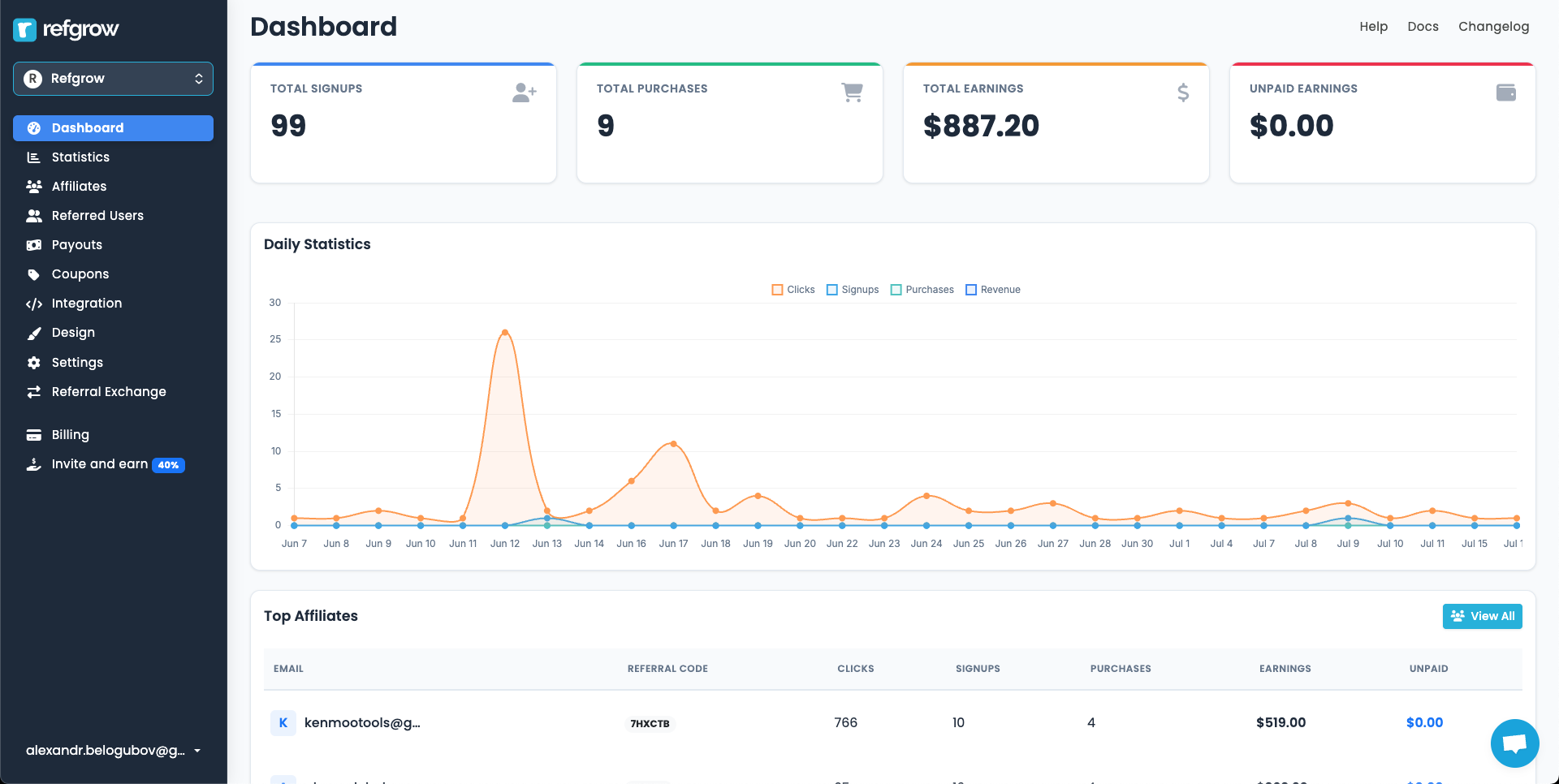 Refgrow screenshot 2