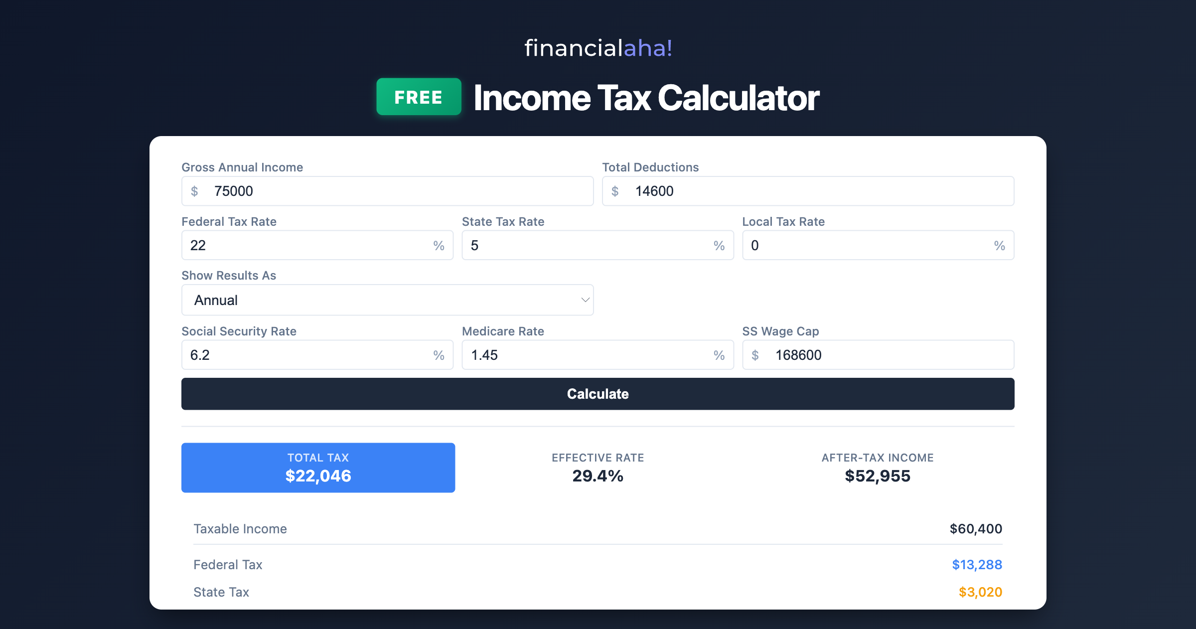 FinancialAha Free Calculators gallery image