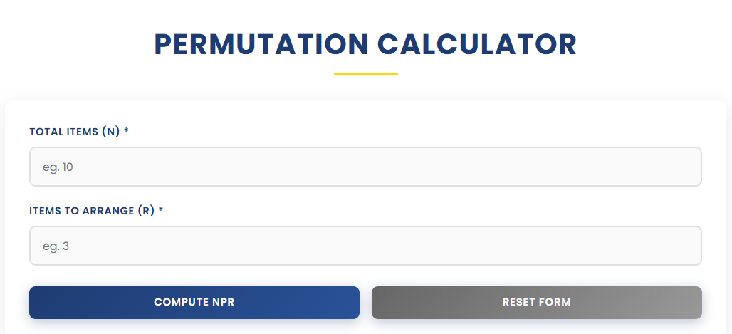 Permutation Calculator (nPr)  gallery image