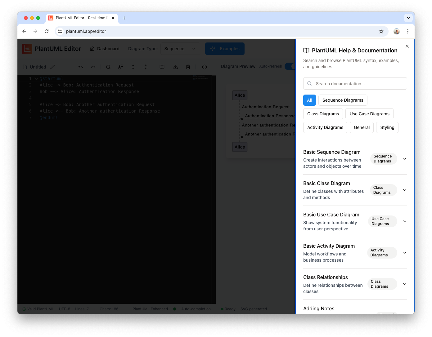 Plantuml Webエディター media 6