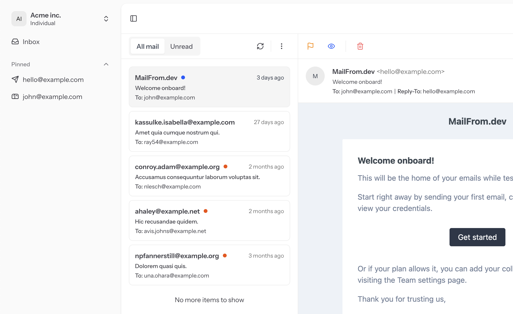 Mailfrom.dev - Devs için bir sanal alan SMTP - E -postaları kolayca test edin.Gerçek teslimat yok.Karmaşık kurulum yok. medya 1