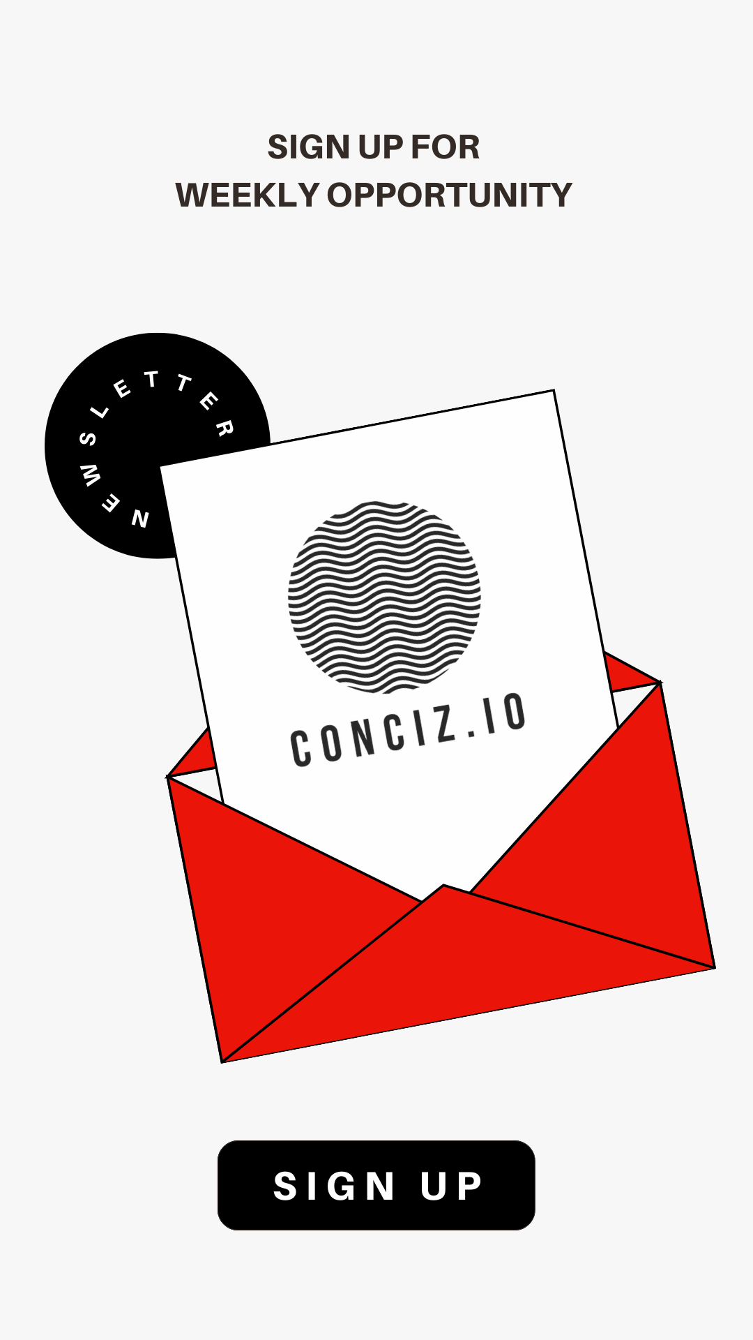 Conciz.io - Consiz เป็นจดหมายข่าวรายสัปดาห์ที่นำเสนอโอกาส media 1