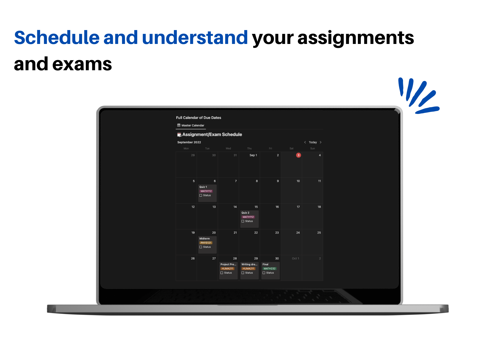 Organize Your Semester Notion Template gallery image