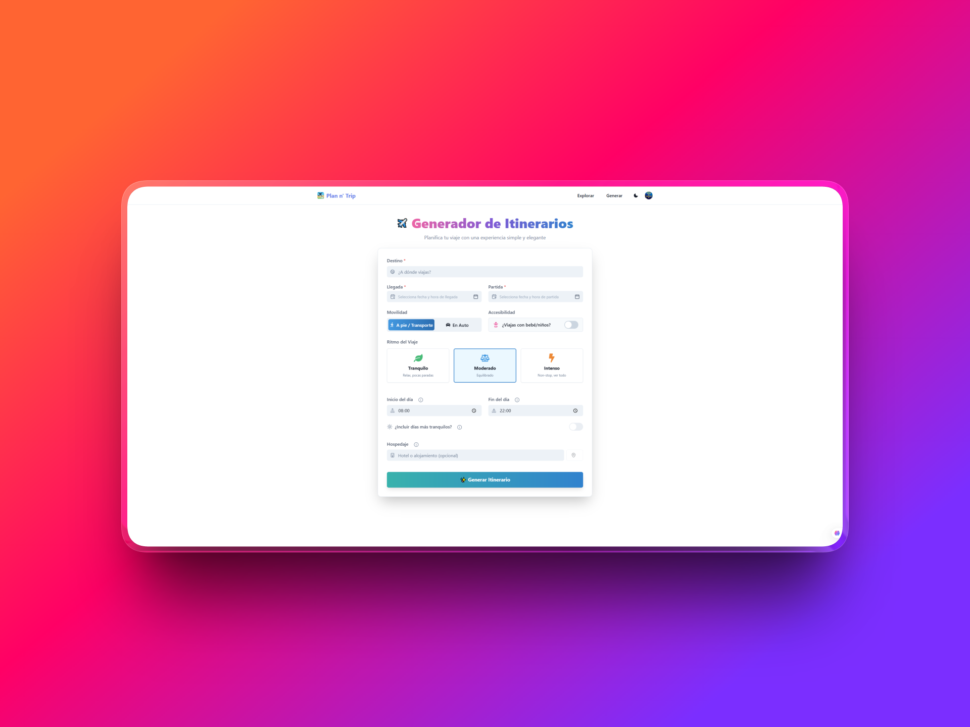Plan n' Trip - Main product screenshot demonstrating key features and user interface