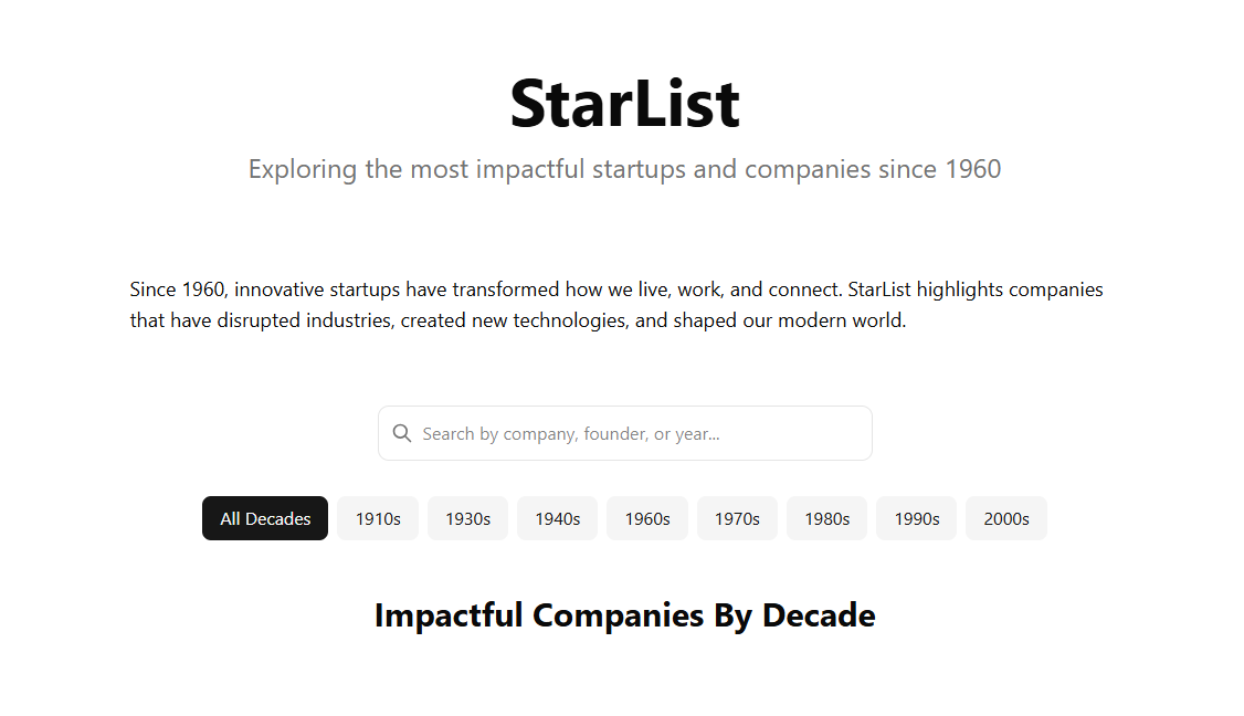 StarList gallery image