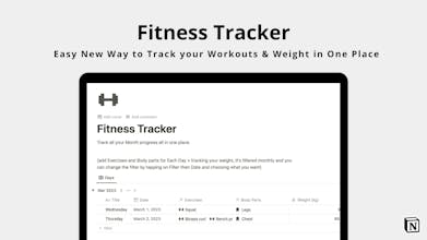 Notion Fitness Tracker Template gallery image