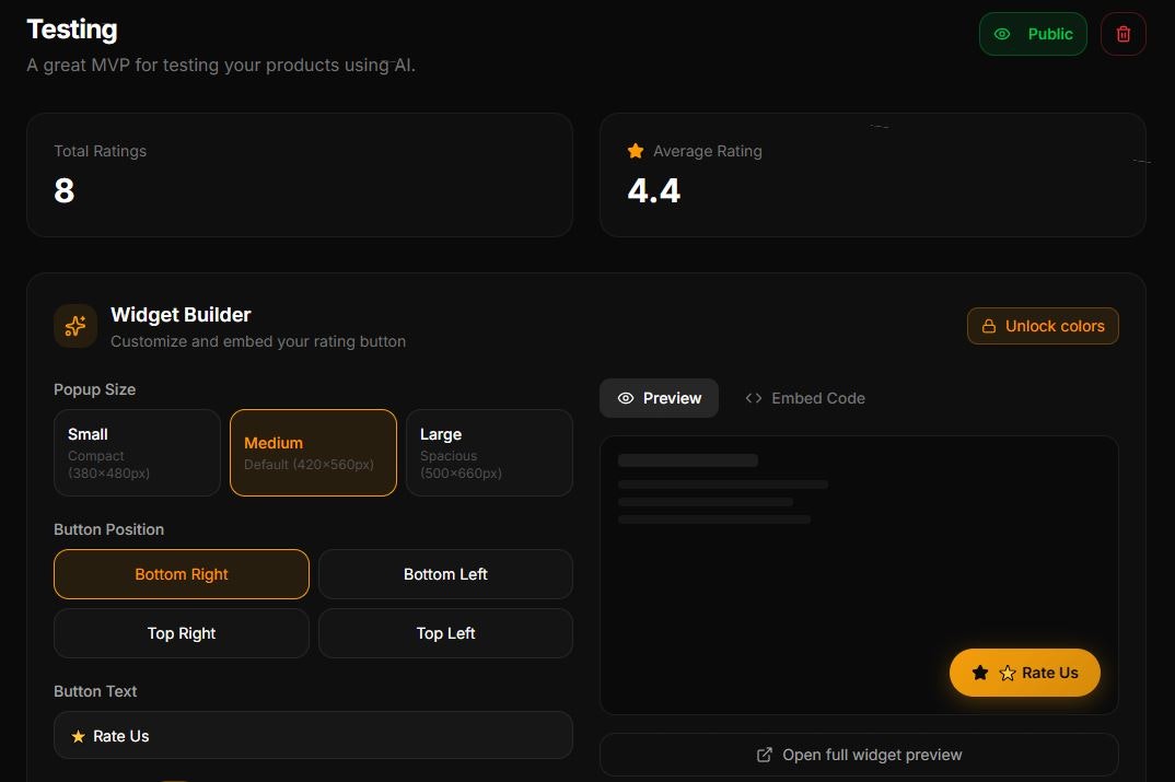 RateIT  - Screenshot 5 showing product features and functionality